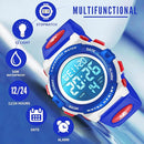 Kids Watch,Boys Watch for 3-15 Year Old Boys,Digital Sport Outdoor Multifunctional Chronograph LED 50 M Waterproof Alarm Calendar Analog Watch for Children with Silicone Band,Kids Gift by TinyTreasures Baby Boutique
