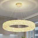 Dia 40" Modern Crystal Chandelier Ring Chandelier Adjustable Height Luxury Crystal Pendant Ceiling Light Fixture for Dining Living Room Bedroom by CozyNest Decor