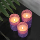 Purple Flameless Candles with Remote and Timer, Flickering Real Wax Battery Operated Candles, Set of 3 LED Pillar Candles for Halloween Christmas Wedding Home Decor by CozyNest Decor