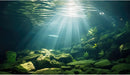 Under The Sea Aquarium Background Aquatic Plants Deep Sea Fish Tank Background Underwater Sunray Rock Terrarium Backgrounds Deep Ocean Floor Tropical Fish Tank Backgrounds 72x24in by GreenHaven Gardens
