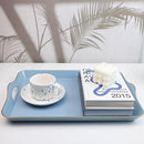 Spsyrine Light Blue Decorative Tray, Elegant Plastic Serving Tray with Handles, Coffee Table Tray for Ottoman, Living Room, Home Decor by CozyNest Decor