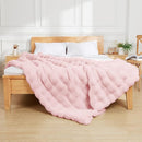 Latepis Pink Faux Fur Throw Blanket for Couch Bubble Cute Soft Warm Comforter Thick Furry Blanket for Sofa Bedroom Cozy Blankets for Women Gift Luxury Blanket for All Seasons 50''x60'', 860gsm by CozyNest Decor