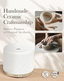 Ceramic Essential Oil Diffuser 280ml- Aromatherapy Diffuser with Ultrasonic Cool Mist Humidifier, Night Light, Timer, Auto Shut-Off, Large Room Aroma Diffuser for Home, Bedroom, Office, Yoga by TinyTreasures Baby Boutique