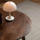 100% Solid Oak Wood Mini Coffee Table, Round Side Table w/Solid Wood Legs, Walnut Mid Century Coffee Table w/Sturdy Frame for Bedroom Balcony Living Room (29.53" D x 17.72" H) by CozyNest Decor