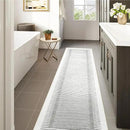 Wonnitar Striped 9x12 Rugs for Living Room, Non-Slip Soft Grey Berber Stripe Bedroom Rug, Low Pile Minimalist Floor Carpet for Dining Room Living Room Department (Grey,9' x 12') by CozyNest Decor