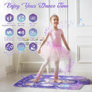 GirlsHome Dance Mat - Unicorn Toys for Girls Electronic Dance Pad with 5 Game Modes, Built-In Music, Touch Sensitive Light Up LED Kids Musical Mat, Christmas & Birthday Gift for Toddler Girls 3-12 by TinyTreasures Baby Boutique