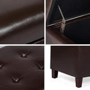 Asense Storage Ottoman Bench, Faux Leather Upholstered End of Bed Bench with Safety Hinge Wooden Legs, for Entryway Bedroom (Chocolate Brown, 33.3") by CozyNest Decor