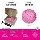 Edushape Sensory Ball for Baby - 7" Deflated with Pump, Transparent Pink, Enhances Gross Motor Skills for Kids 6 Months & Up by TinyTreasures Baby Boutique