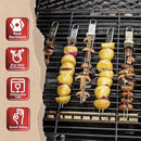 BBQ-AID Premium Barbecue Metal Skewers for Kabobs with Quick Release - Double Pronged, Stainless Steel Metal Skewer for Grilling - Shish Kabob Sticks, Veggies & More by GreenHaven Gardens