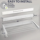 Foldable Wall Mounted Drying Rack 40 inch - Easy to Install Hanging Rack for Laundry Room - Space Saving Design with 66-lb Capacity - Perfect Drying Racks for Clothes Towels & More by CozyNest Decor