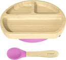 Abiie Octopod Bamboo Dish - Kids Plates for 4 months and up, 3-Compartment Baby Plates with Suction, Triangle Bamboo Baby Plate, Mess-Free Toddler Suction Plates, Baby Feeding Supplies, 8.3x1.9x7.7 in by TinyTreasures Baby Boutique