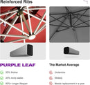 PURPLE LEAF 10ft Solar powered LED Patio Umbrella Outdoor Round Umbrellas Large Cantilever Umbrella with LED lights Windproof Offset Umbrellas Heavy Duty Sun Umbrella for Garden Deck Pool Patio, Terra by GreenHaven Gardens