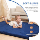 Baby Play Mat for Floor,1.3" Thick Memory foam Tummy Time Mat,Soft Coral Velvet Nursery Rug,Extra Large Non Slip Crawling Mat for Toddlers,Infants,kids,Yoga Mat,Tatami Mat for Living Room(Royal Blue) by TinyTreasures Baby Boutique
