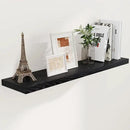 48 Inch Floating Shelves Black, Rustic Wood Floating Shelf Wall Mounted, 9 Inch Deep Floating Shelf for Kitchen, Bedroom, 48 x 9 Wall Shelves for Home Storage, Set of 1
