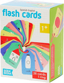 Spanish English Flash Cards - Bilingual Toddler First Words Flashcards – 26 Educational, Colorful, Double-Sided Vocabulary Cards – Sight Words for Toddler Games, ESL Kids & Preschoolers by TinyTreasures Baby Boutique