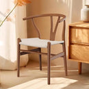 Tomile Solid Wood Wishbone Chair Y Chair Mid-Century Armrest Dining Chair, Hemp Seat (Ash Walnut Color, Pack of 2) by CozyNest Decor