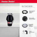 American Standard 10-US-AS-12 Garbage Disposal Anti-Jam Stainless Steel Food Waste Grinding System, Heavy Duty, 1.25 HP, Black by CozyNest Decor