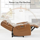 Watson & Whitely Genuine Leather Power Recliner Chairs for Adults, Lay Flat Recliner with Power Headrest, USB Ports and Cup Holders, Electric Reclining Sofa for Living Room, Bedroom, Saddle Brown by CozyNest Decor