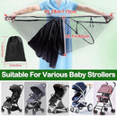 Baby Mosquito Net for Stroller Sun Shade, 2-in-1 Stroller Cover for Sun Protection with Two-Way Zipper and Storage Bag, Breathable Strollers Bug Net Suitable for Bassinet, Cradle, Car Seat – Black by TinyTreasures Baby Boutique