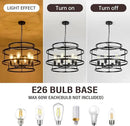 24" Black Chandelier, 6-Light Farmhouse Pendant Light Fixture with Geometric Metal Frame, Modern Industrial Ceiling Hanging Light for Dining Room, Living Room, Bedroom, Kitchen Island, Hallway, Foyer by CozyNest Decor