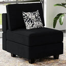 Belffin Modular Sofa Middle Module with Storage Accent Armless Chair for Modular Sectional Sofa Couch Velvet Black by CozyNest Decor