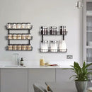 SWOMMOLY Adjustable Wall Mount Spice Rack, 9-Tier Dual-use (Multi-use) Organizer, Black by CozyNest Decor