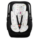 Pea Pod Infant Car Seat Pad 2-in-1 Baby Car Seat Head & Body Support for Newborn Girl Reversible 3 Layer Warm Preemie Carseat Stroller Cushion Headrest with Soft Minky Dot Fabric, Wildflower by TinyTreasures Baby Boutique