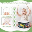 Kids Drum Set with Adjustable Strap: Toddler Musical Instrument for Ages 3-5, Wearable Drum Kit with Drumsticks, Educational Percussion Toy for Rhythm Music Development (Black) by TinyTreasures Baby Boutique
