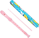 Soprano Recorder Instrument for Kids Beginners Student German Fingering C Key Recorder Instrument 3 Piece with Cleaning Rod and Bag Fingering Chart（Pink） by TinyTreasures Baby Boutique