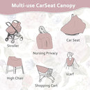 Nursing Cover Breastfeeding, Multi-use Baby CarSeat Cover Girls, Infant Stroller Car Seat Cover, Stretchy Carseat Canopy, Soft Breathable, Peony by TinyTreasures Baby Boutique