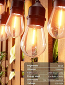 Svater Outdoor Led String Lights 75 FT, Patio Lights for Outside with 26pcs S14 Shatterproof Bulbs, IP65 Waterproof Commercial Grade Market Light, 1 Watt E26 Dimmable 2700K Warm White by CozyNest Decor