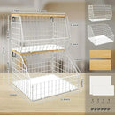 White Fruit Bowl, 2-Tier Fruit Basket for Kitchen Counter, Stackable Wall Mounted Veggie Storage, Snack Organizer, Potato and Onion Storage Basket, Hanging Pantry Organizer with Wood Lid, 2 Set