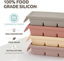 Silicone Freezer Trays with Lid,1.7oz 4 Section - Leak Proof Silicone Freezer molds for Homemade Baby Food Breastmilk,Purees, Vegetables, Baby Food Jars Ice Tray with Lid BPA Free Taupe Brown by TinyTreasures Baby Boutique