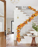DearHouse Fall Maple Leaves, 6ft Artificial Autumn Foliage Thanksgiving Decor for Home, Wedding, Fireplace, Party, Christmas (Yellow&Brown) by CozyNest Decor