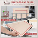 Empune Plastic Cutting Board Set, Recycled Plastic Cutting Boards for Kitchen (Set of 3), Dishwasher Safe Large Chopping Board with Holder, Non-slip Feet and Juice Grooves, Nonporous, Pink by CozyNest Decor