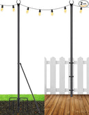 LOPANNY String Light Poles - 2 Pack 9.8FT Ft Light Poles for Outside String Lights,Outdoor Light Poles with Fork,Metal Poles Stand for Patio Deck Backyard by GreenHaven Gardens