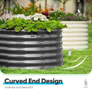 Quictent Galvanized Raised Garden Bed Kit, 8x4x2 ft Oval Metal Planter Box Tall for Vegetables Outdoor Backyard, Rubber Strip Edging Included (Dark Gray) by GreenHaven Gardens