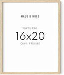 HAUS AND HUES Beige Oak Wood 16x20 Picture Frame - Modern Wood Wall Art Display - Lightweight 16x20 Frame for Art Prints, Photos, Posters - Ready-to-Hang Vertically & Horizontally by CozyNest Decor