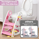 Primlect Potty Training Seat, 2-in-1 Toddler Toilet Seat with Step Stool, Ultra-Stable Potty Chair Attachment, Adjustable Seat and Step Ladder, Non-Slip Design, Splash Guard for Boys and Girls(Pink) by TinyTreasures Baby Boutique