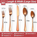 40 Pcs Rose Gold Silverware Set for 8, Food Grade Stainless Steel Flatware Set, Eating Utensils Sets Include Fork/Knife/Spoon,Home Kitchen Tableware Set, Reusable Cutlery Set, Dishwasher Safe by CozyNest Decor