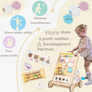Wooden Baby Walker, Baby Push Walker Baby Walkers for Boys, Montessori Toys & Activity Center for Baby Adjustable Speed Baby Walker with Wheels, Walking Assistance for Baby Girls by TinyTreasures Baby Boutique