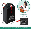 reperkid Medium Stroller Bag for Airplane Travel, Black & Red, 42" H x26 W x13 D, Fits Most Single Strollers Incl. Jogging & Standard Models – Premium Waterproof Cover, Adjustable Shoulder Straps by TinyTreasures Baby Boutique