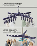 SONGMICS 2-Tier Clothes Drying Rack, 72-Inch Folding Laundry Drying Rack with 3 Rotatable Arms for Hangers, 24 Clips, Stainless Steel, for 27 Pieces of Clothes, Blue and Silver ULLR512Q01 by TinyTreasures Baby Boutique