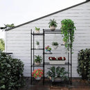 Xiofio Plant Stands for for Indoor Outdoor, Heavy Duty Metal Plant Stand,large Plant Shelf,Adjustable Plant Shelves With Hanging Rod for Living Room,Balcony,Garden,Black by GreenHaven Gardens