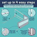hiccapop 57" x 19" Extra Long Bed Rail for Toddlers, Heavy Duty Swing Down Bed Rail Guard with Soft Mesh Cover Safely Fits Twin, Full, Queen Beds by TinyTreasures Baby Boutique