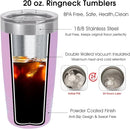 Personalized Tumbler for Her - Valentines & Graduation Gift, Insulated Stainless Steel, 20oz (Light Purple) by TinyTreasures Baby Boutique