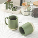 Hasense Porcelain Coffee Mugs Set of 4, 15 Oz Large Coffee Cups, Latte Cup with Handle, Tea Mugs for Men and Women, Modern Coffee Mug for Cappuccino, Milk, Cocoa, Microwave & Dishwasher Safe, Green by CozyNest Decor