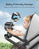 6000mAh Misting Fan for Stroller, 3 Speeds Portable Clip Fan with Intermittent/Continuous Spray, 14H Cooling, Detachable Mount, Timer & Night Light for Baby (100ML Water Tank) - Black by TinyTreasures Baby Boutique