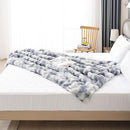 Latepis Faux Fur Fluffy Blanket for Couch, Super Soft Luxury Faux Fur Bubble Plush Thick Warm Cozy Fuzzy Twin Blanket for All Seasons, 60” x 80”, Tie-dye Blue, 860GSM by CozyNest Decor