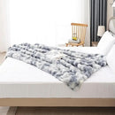 Latepis Faux Fur Throw Blanket for Couch, Soft Luxury Faux Fur Bubble Blanket for Sofa and Bedroom, Plush Thick Warm Cozy Fluffy Blanket for All Seasons, 50” x 60”, Tie-dye Blue by CozyNest Decor